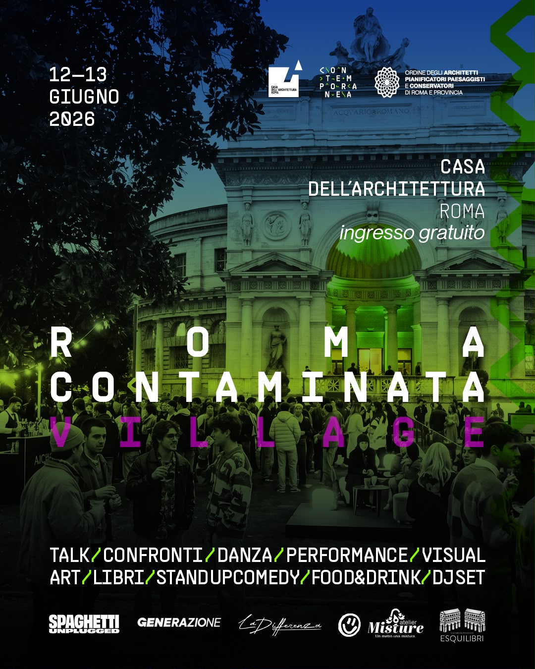 Roma Contaminata Village, alla Casa dell’Architettura due giorni di eventi il 12 e 13 giugno