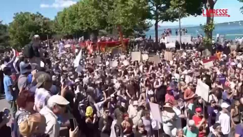 Ginevra, la marcia di protesta contro il G7 che si terrà in Francia