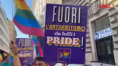 Roma Pride 2026, spezzone Keshet al corteo. Manifestanti rispondono: "No pride in genocide"