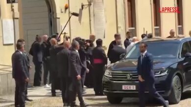 L'arrivo di Papa Leone XIV nella Basilica di S.Pietro in Ciel d'Oro