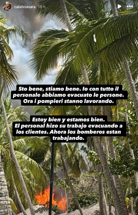 Santo Domingo, anche la sorella di Davide Calabria era nel resort dell’incendio: “Sto bene” Santo Domingo, anche la sorella di Davide Calabria era nel resort dell’incendio: “Sto bene”