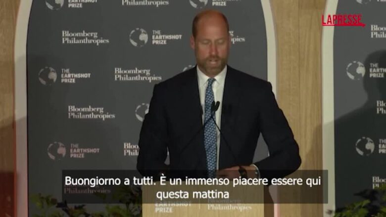 Earthshot Prize, principe William: "Ci sono progressi, mi sento più ottimista che mai"