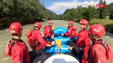 Sci, gli azzurri in val di Sole: le immagini dell’allenamento con il rafting
