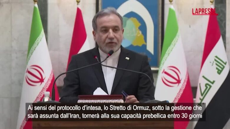 Iran, Araghchi: "Interferenze su accordo ritarderebbero riapertura Hormuz"