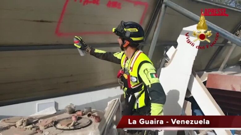 Venezuela, i Vigili del fuoco italiani al lavoro a La Guaira