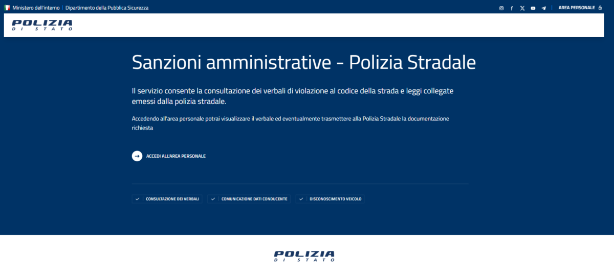 Multe online, come consultare il nuovo portale della polizia