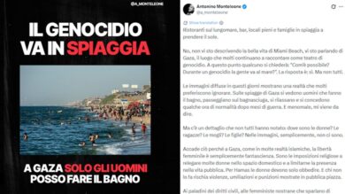 Monteleone: “Il genocidio va in spiaggia”. Il post su Gaza scatena le polemiche