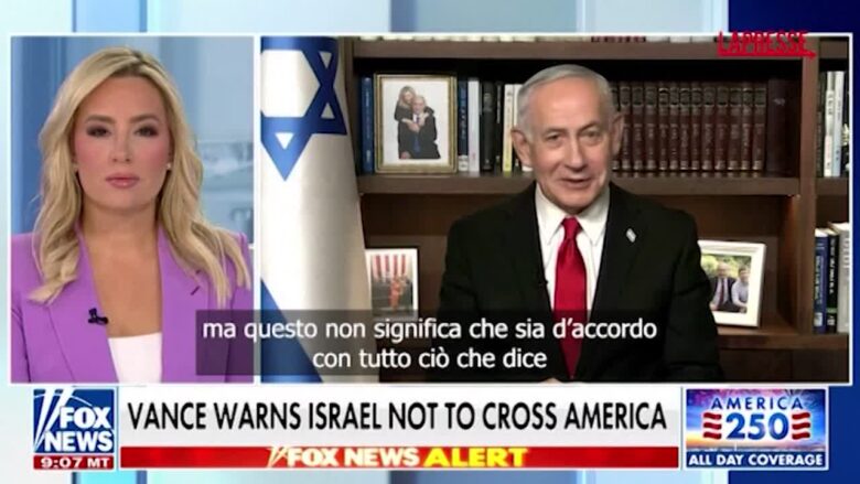Netanyahu a Fox News: "Rispetto Vance, ma gli Usa non sono il nostro unico amico"