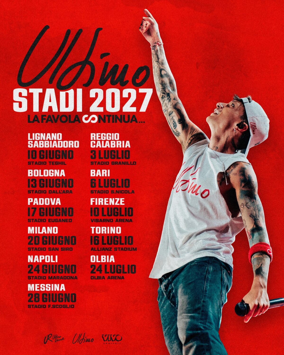 Ultimo rilancia, 11 date tour stadi 2027 de “La favola continua” Ultimo rilancia, 11 date tour stadi 2027 de “La favola continua”