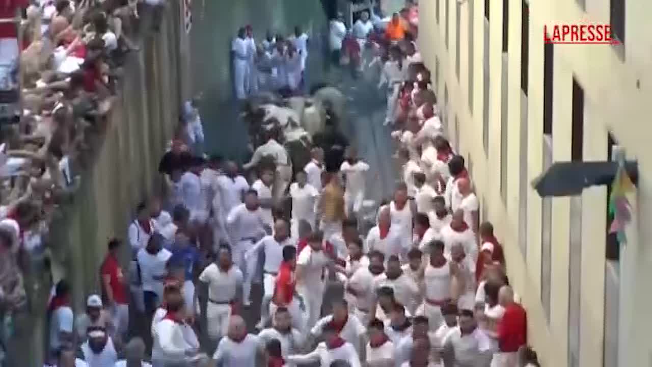 spagna la corsa dei tori a pamplona per san fermin da Lapresse.it spagna la corsa dei tori a pamplona per san fermin