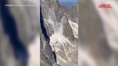 Caldo estremo, crolli di rocce e ghiaccio sul Monte Bianco