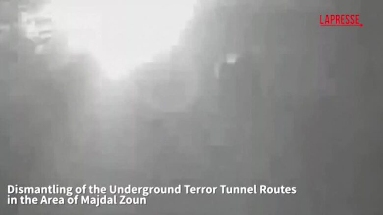 Libano, Israele diffonde video della distruzione di tunnel sotterranei nel sud del Paese