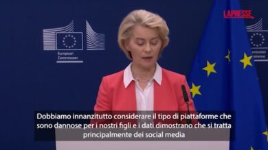 Ue, von der Leyen: "Serve un limite per l'accesso dei minori ai social media"