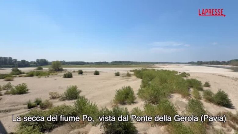 Il caldo prosciuga il Po, nel Pavese acqua profonda mezzo metro: il video