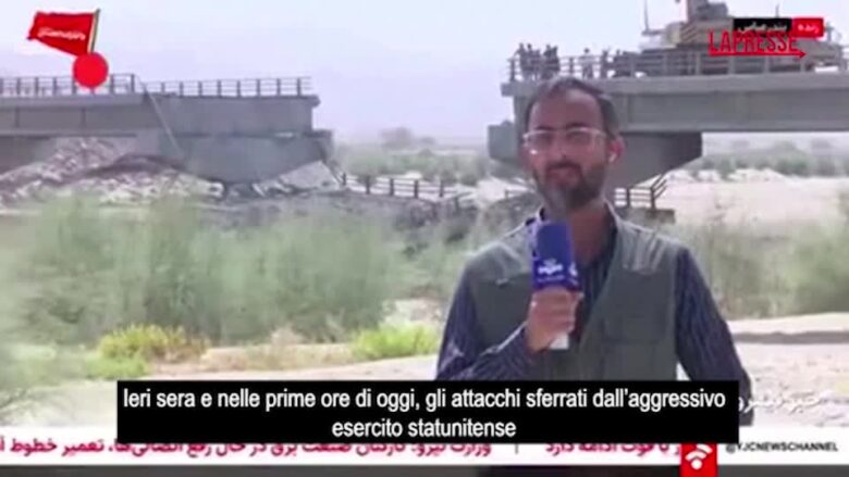 Iran, tv di Stato mostra ponte distrutto da raid Usa