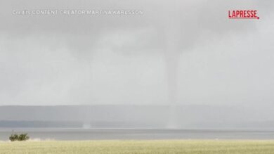 Svezia, rara coppia di tornado si fonde in un unico vortice