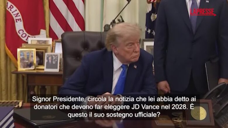 Usa, Trump: “Sostegno a Vance per presidenziali 2028? Troppo presto per pensarci”