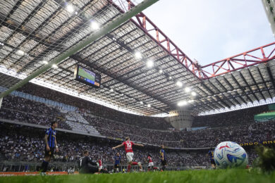 Matteo Politano del Napoli segna il gol del 0-1 durante la partita di Serie A tra Inter e Napoli allo stadio San Siro di Milano, Italia – 5 settembre 2026. Sport - Calcio (Foto di Fabio Ferrari/LaPresse)