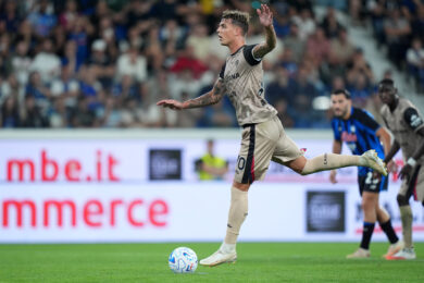 Daniel Maldini del Cagliari segna il gol dell'1-2 durante la partita di Serie A tra Atalanta e Cagliari (Foto di Spada/LaPresse)