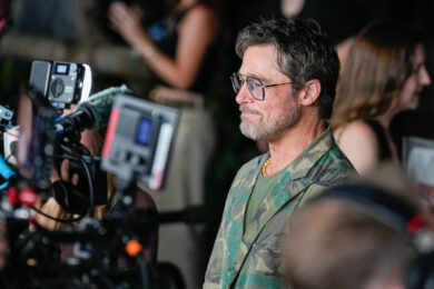 Brad Pitt in mimetica alla prima mondiale di "Heart of the Beast" al FirstBank Amphitheater a Franklin in Tennessee (Foto AP/George Walker)