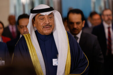 Il Principe ereditario del Kuwait, Sceicco Sabah Al-Khaled Al-Sabah alla sede delle Nazioni Unite in vista dell'81ma sessione dell'Assemblea generale dell'ON (Foto AP/Stefan Jeremiah)
