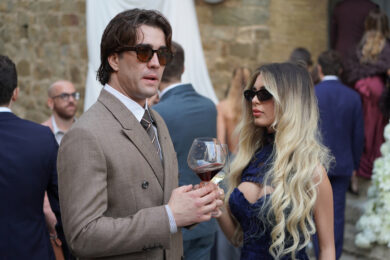 Invitati al matrimonio Damiano David e Dove Cameron a Montalcino (Foto Alessandro La Rocca - LaPresse)
