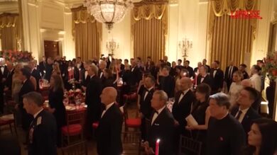 Usa-Cina, alcuni momenti della cena organizzata alla Casa Bianca con Xi e Trump