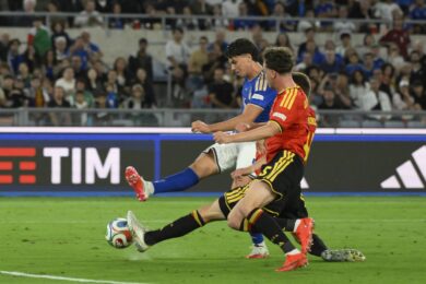 Alessandro Romano durante la partita di calcio della UEFA Nations League 2026/2027 tra Italia e Belgio allo Stadio Olimpico di Roma (Foto by Fabrizio Corradetti/LaPresse)