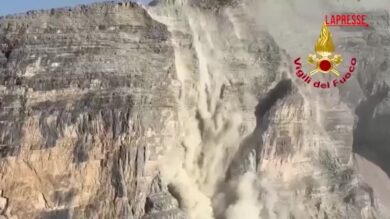 Cortina d’Ampezzo, enorme frana sulle Tofane durante il soccorso di un’escursionista