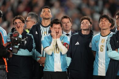 Lionel Messi allo stadio di Buenos Aires durante la partita amichevole tra Argentina e Benin, che segna la sua ultima apparizione con la nazionale della Selección (AP/Photo/Gustavo Garello)