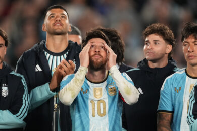 Lionel Messi allo stadio di Buenos Aires durante la partita amichevole tra Argentina e Benin, che segna la sua ultima apparizione con la nazionale della Selección (AP/Photo/Gustavo Garello)