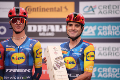 Ultima gara per l'italiano Jacopo Mosca (Lidl-Trek) durante la 110ª edizione del Gran Piemonte 2026, corsa in linea di 185 km da Asti a Bra, l'8 ottobre 2026 in Italia. (Foto di Marco Alpozzi/LaPresse)
