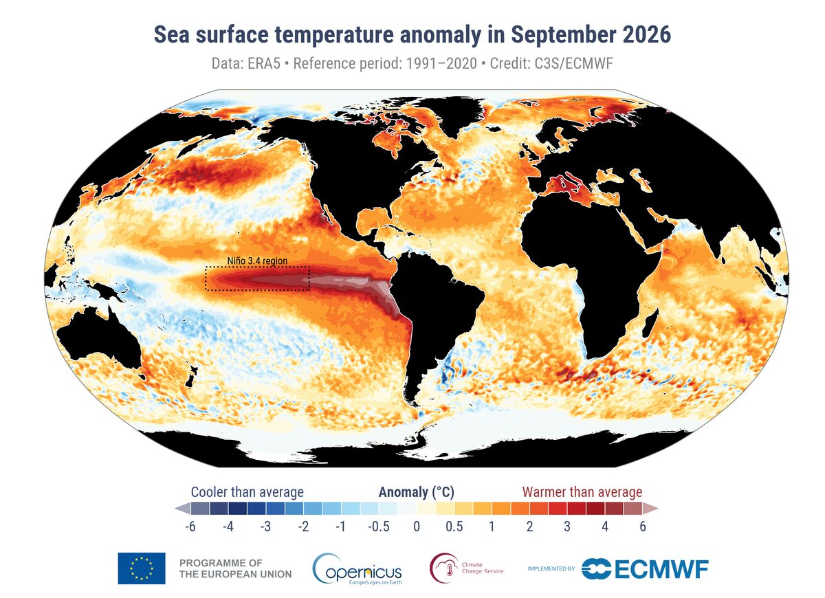 Copernicus, nel 2026 il secondo settembre più caldo mai registrato a livello globale Copernicus, nel 2026 il secondo settembre più caldo mai registrato a livello globale